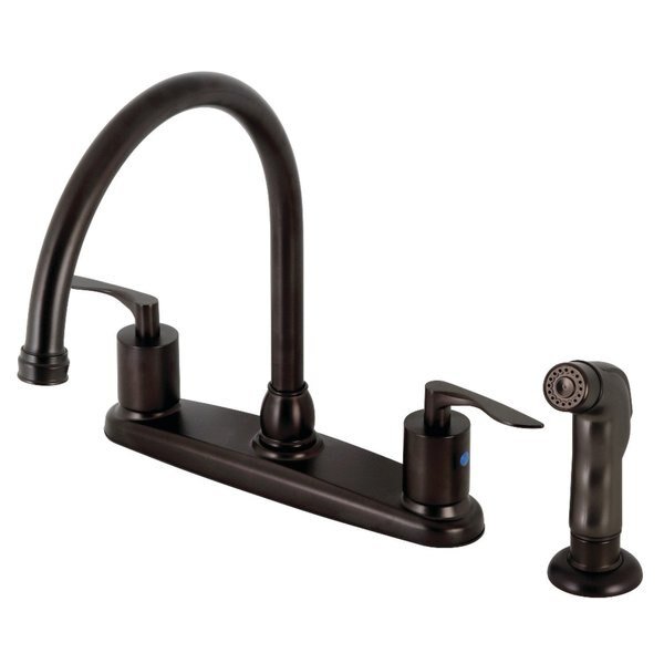 FB795SVLSP Centerset Kitchen Faucet with Plastic Sprayer, Oil Rubbed Bronze, Kingston Brass, Mfr#: FB795SVLSP